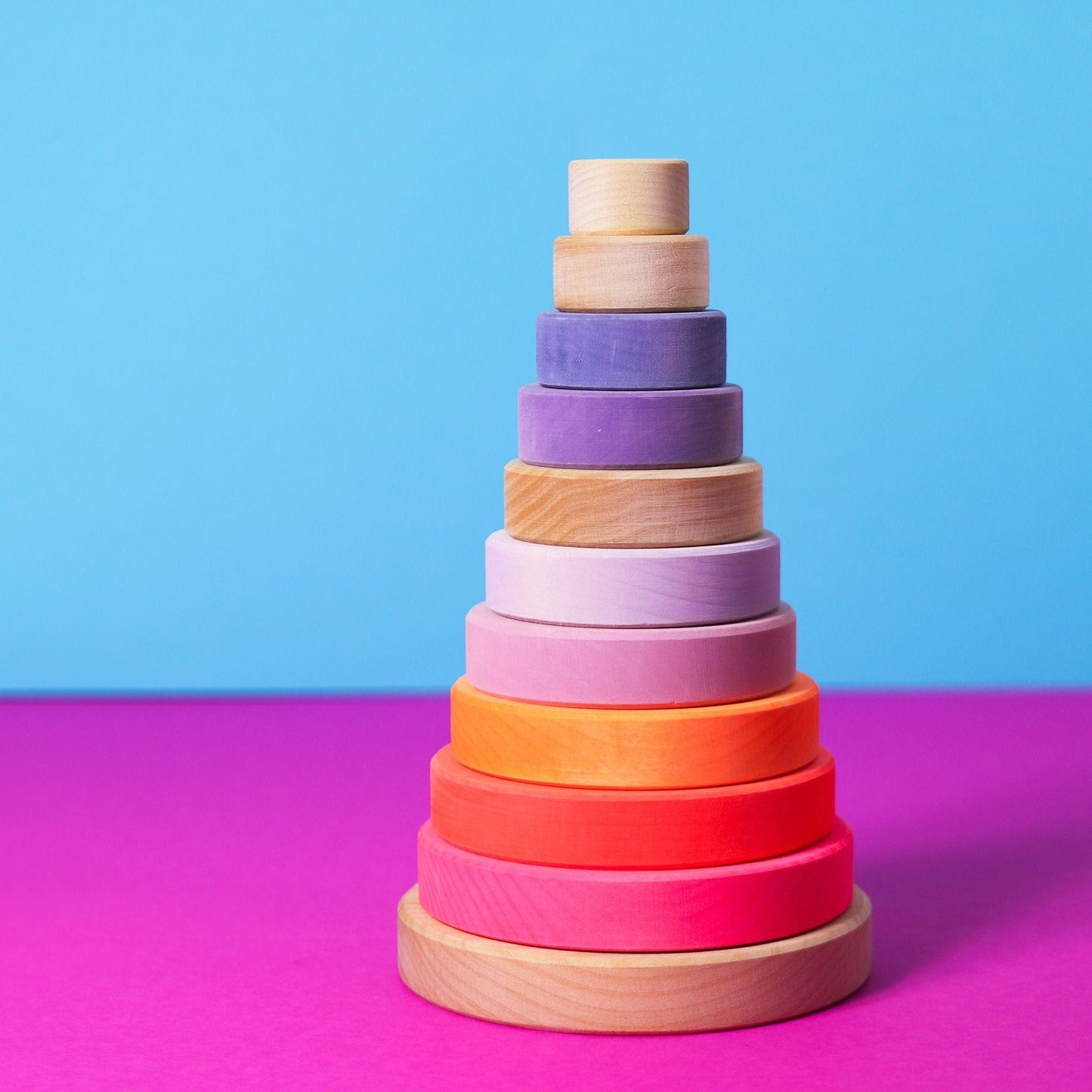 Grimm's Conical Tower Neon Pink Wooden Play Set