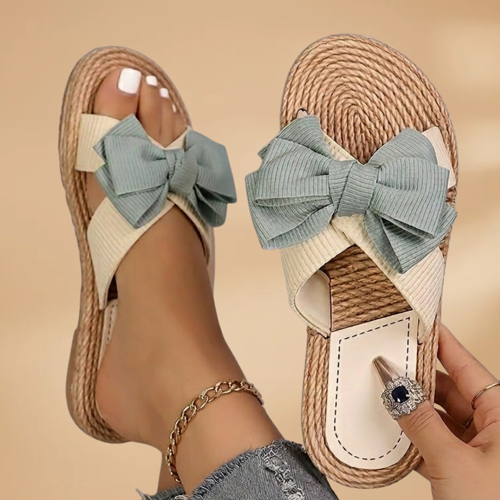 Sandals with Bow Detail and Open-Toe Design for Women