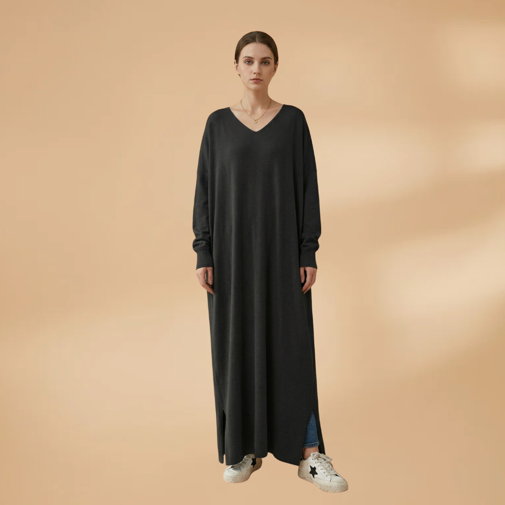Dress Round Neckline and Short Sleeves for Women