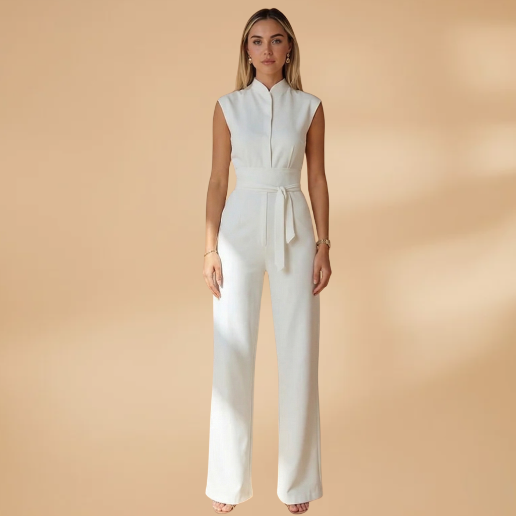 Jumpsuit Short Sleeves and Straight Legs for Women
