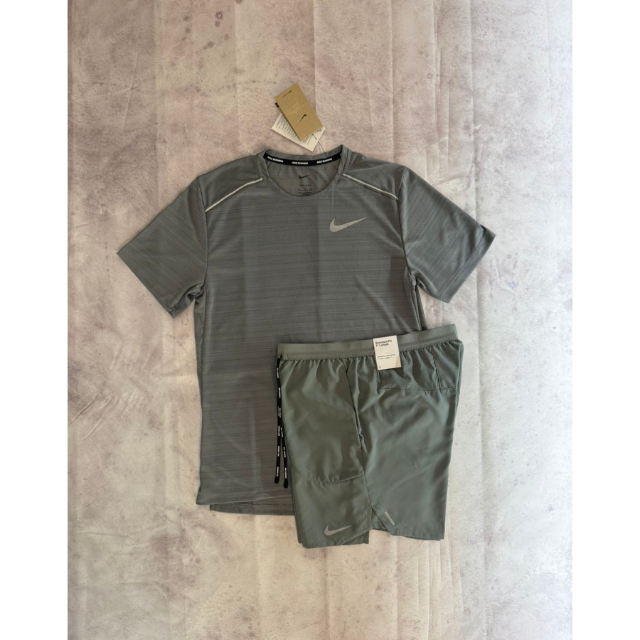 Nike Miler 1.0 Short Set - Stone Grey