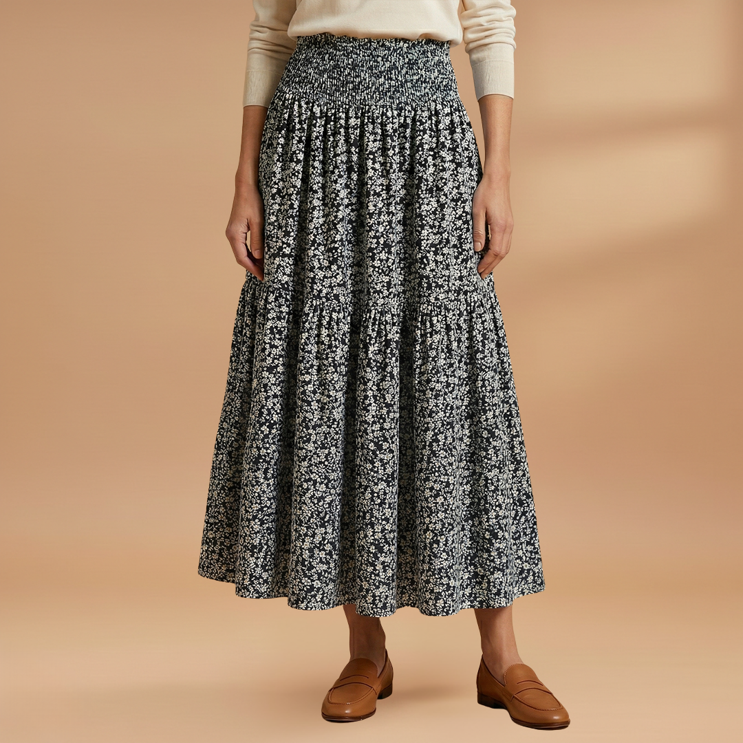 Floral Skirt with Flowing Fabric and Flattering Silhouette for Women