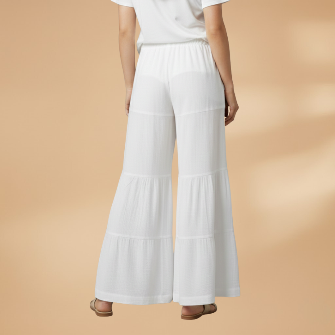 Palazzo Pants with Elastic Waistband and Wide Legs for Women