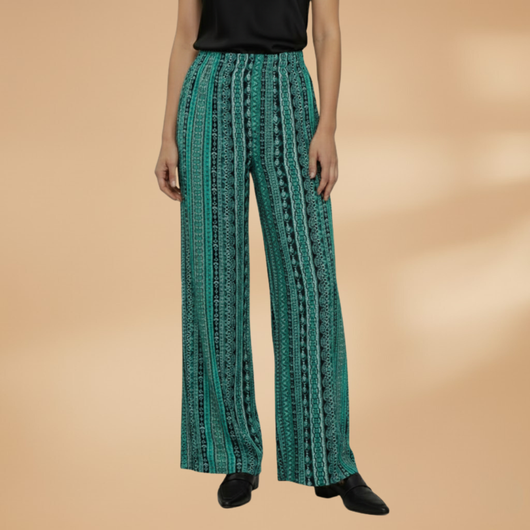 Palazzo Pants with Elastic Waistband and Wide Legs for Women