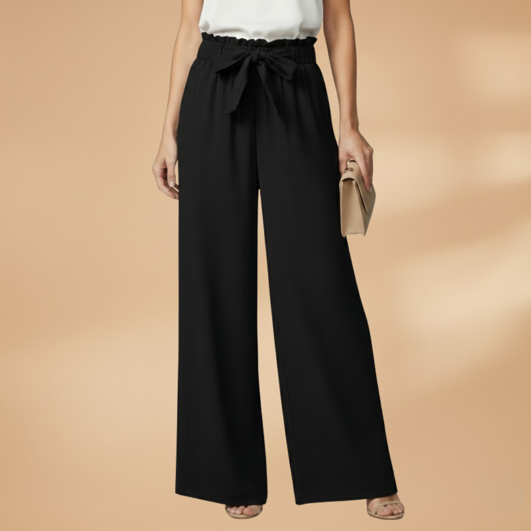 Palazzo Pants with Tie Belt and Wide Legs for Women