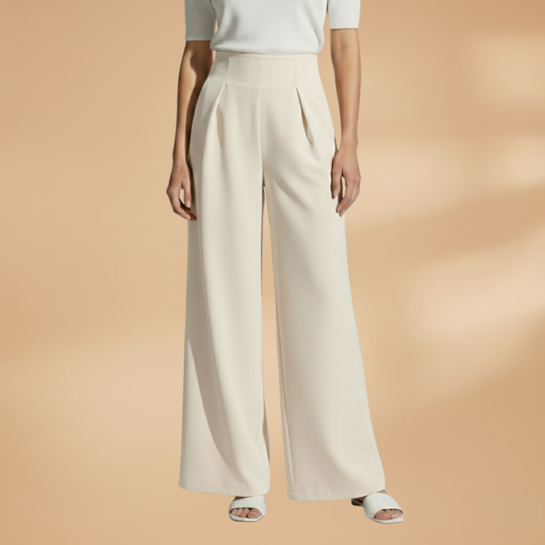 Palazzo Trousers with High Waistband and Wide Legs for Women