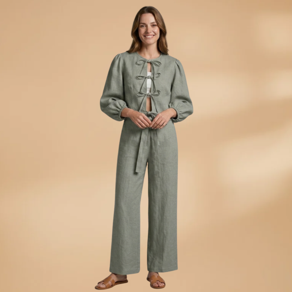 Top with Front Lacing and Wide Sleeves for Women