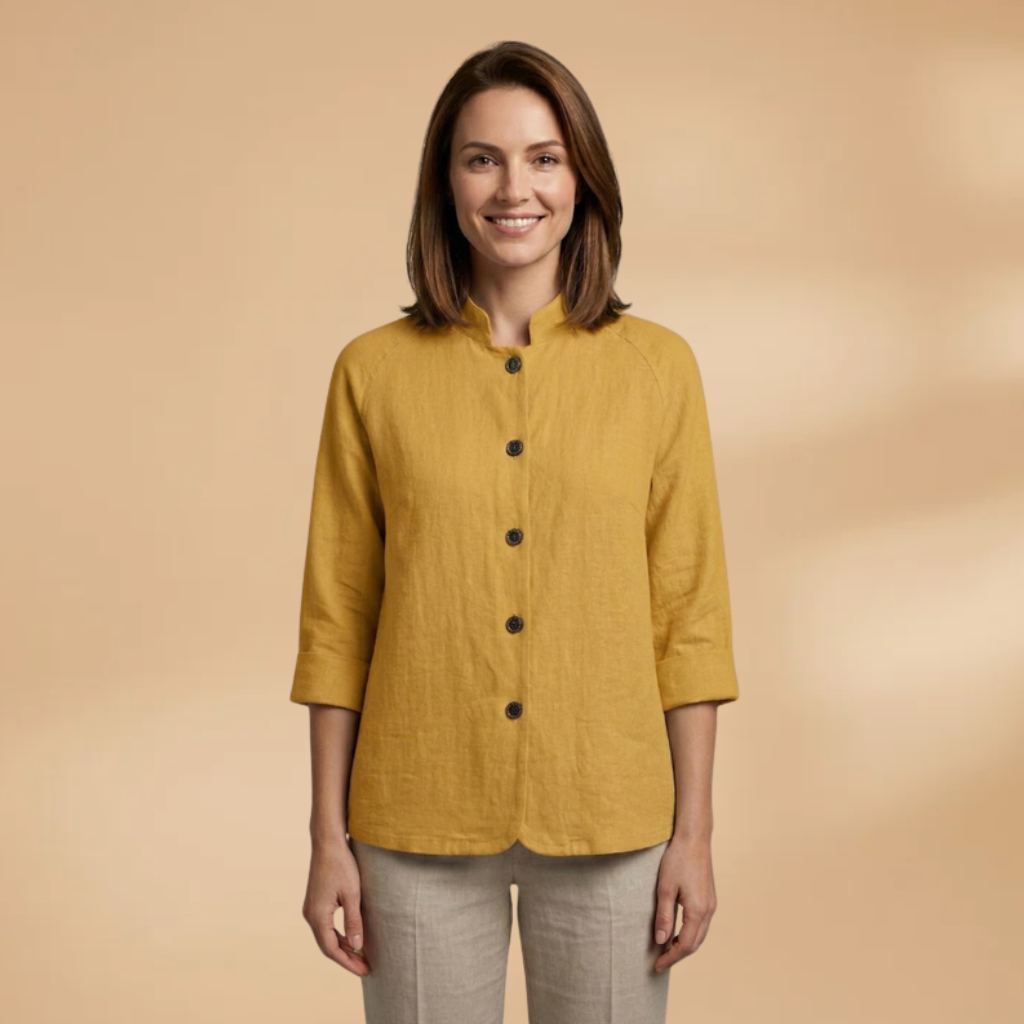 Top with long sleeves and plain surface for Women