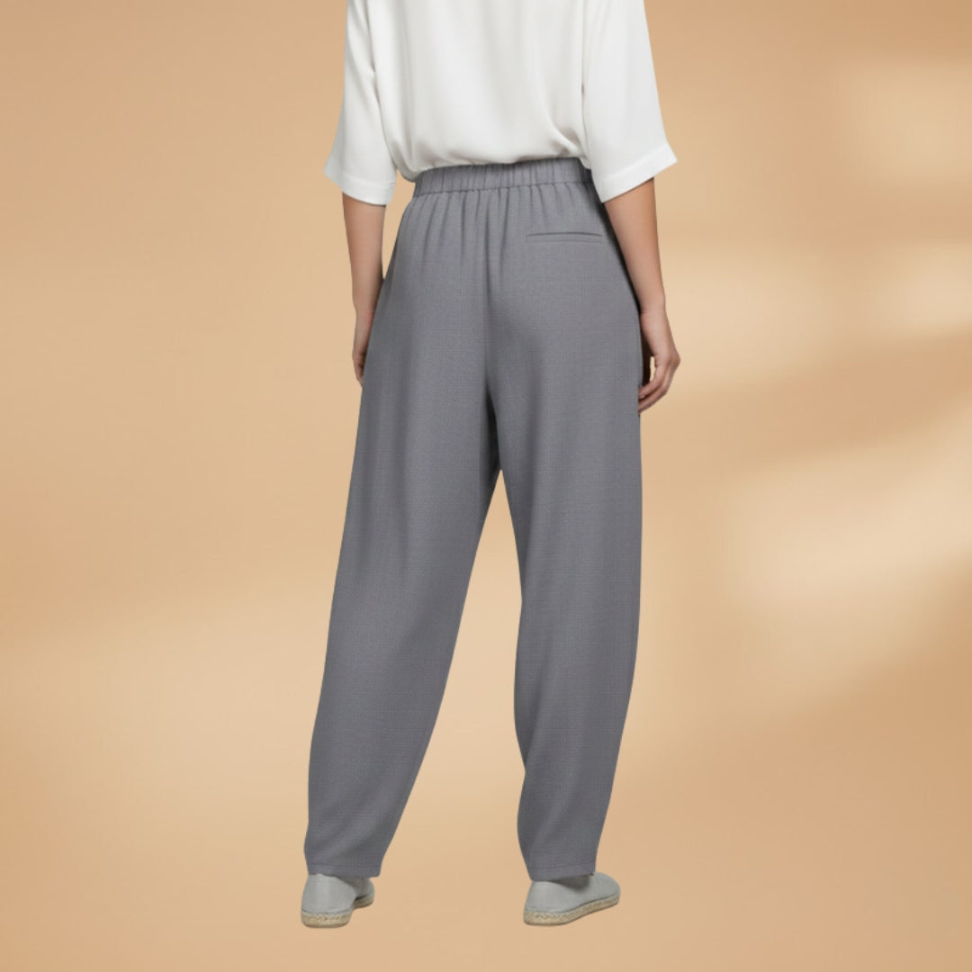 Palazzo Pants with Elastic Waistband and Side Pockets for Women