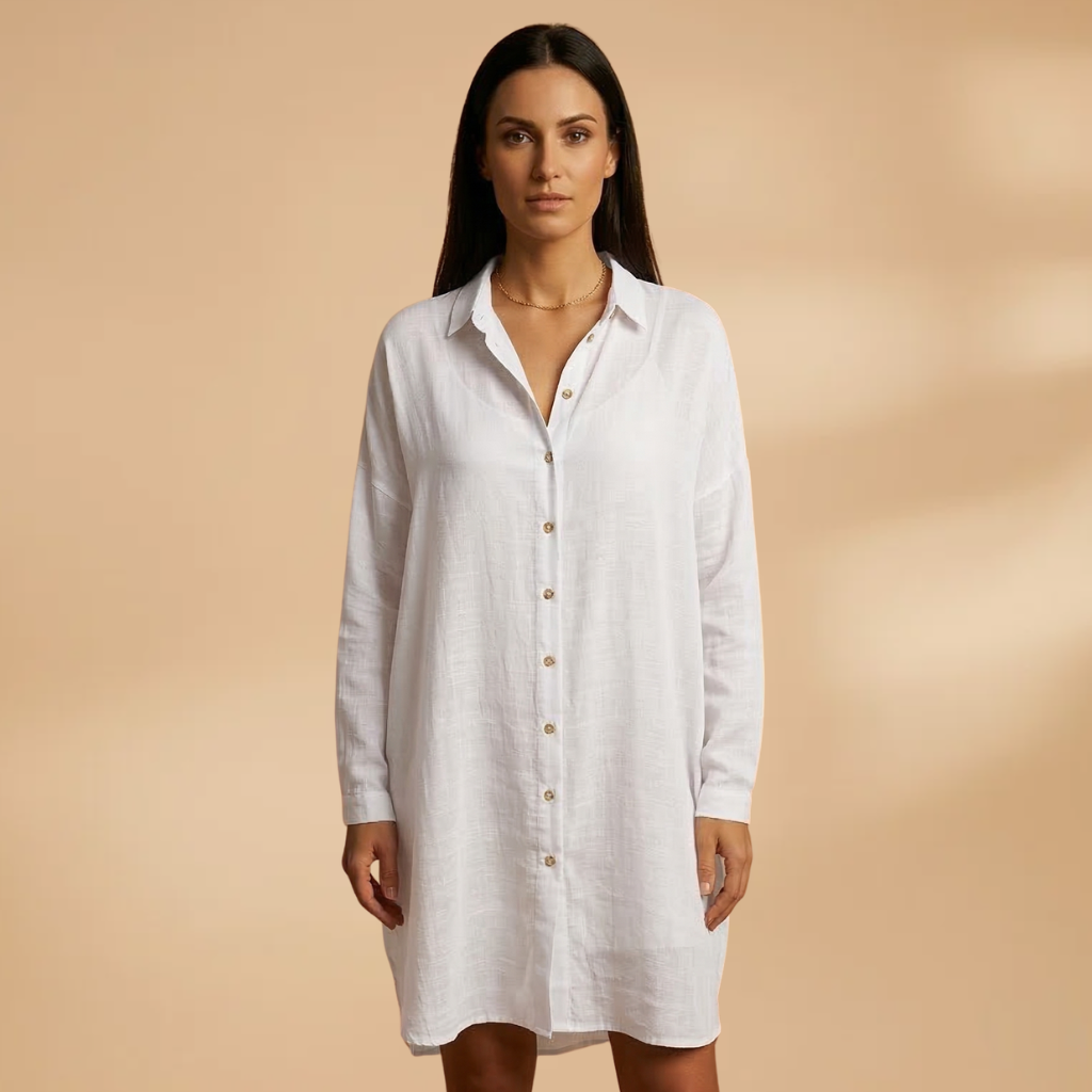 Beach Cover-Up V-Neckline and Short Sleeves for Women