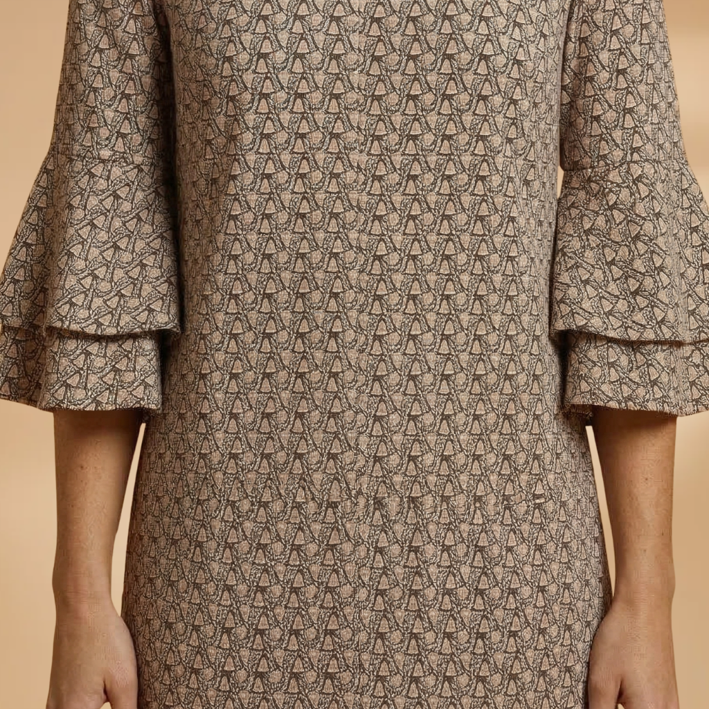 Dress V-Neckline and Wide Sleeves for Women