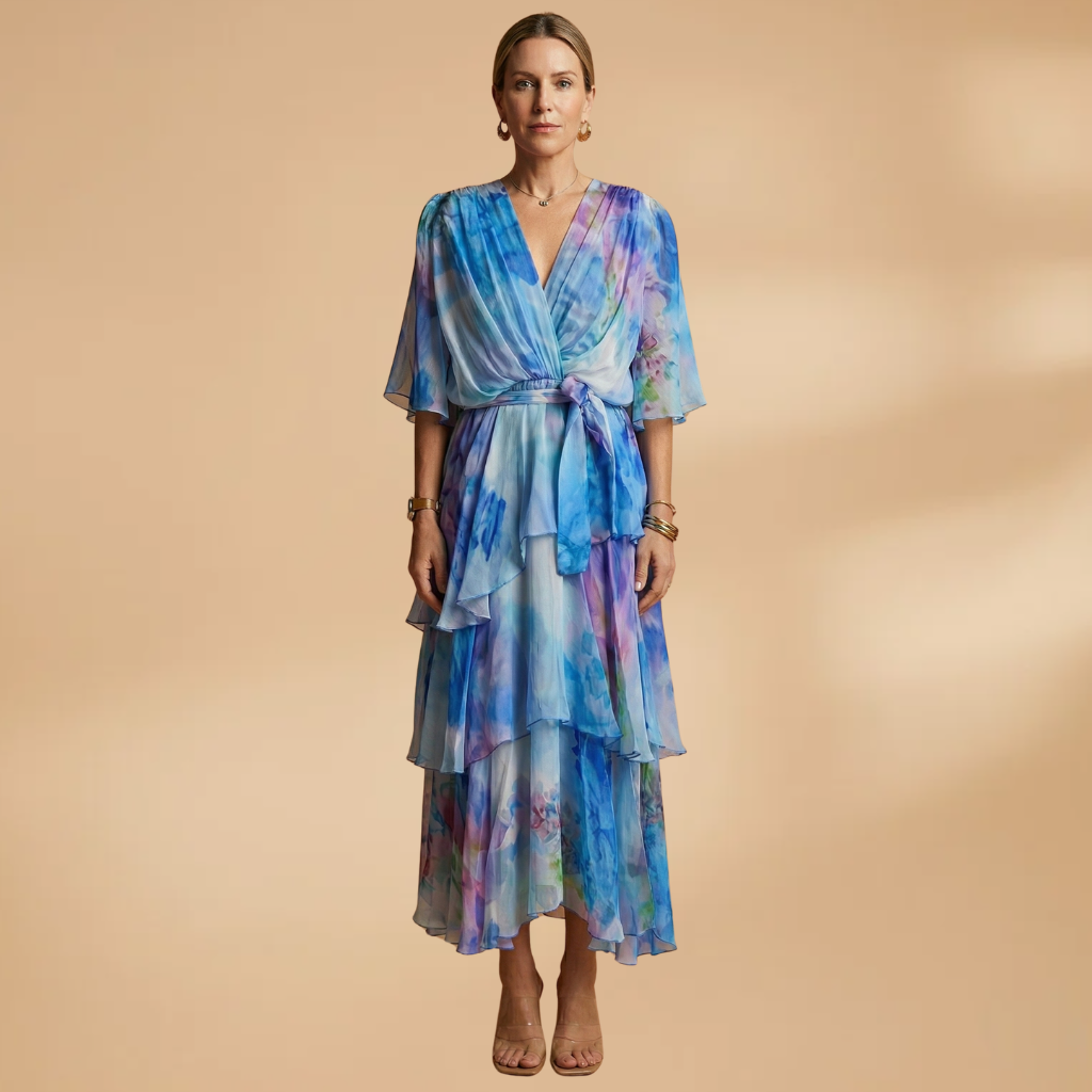 Maxi Dress with Bohemian Print and Flowing Silhouette for Women