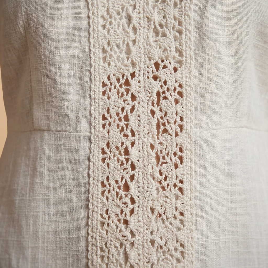 Maxi Dress with Lace Trim and Side Slits for Women