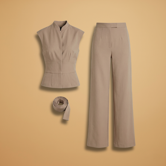 Jumpsuit Short Sleeves and Straight Legs for Women