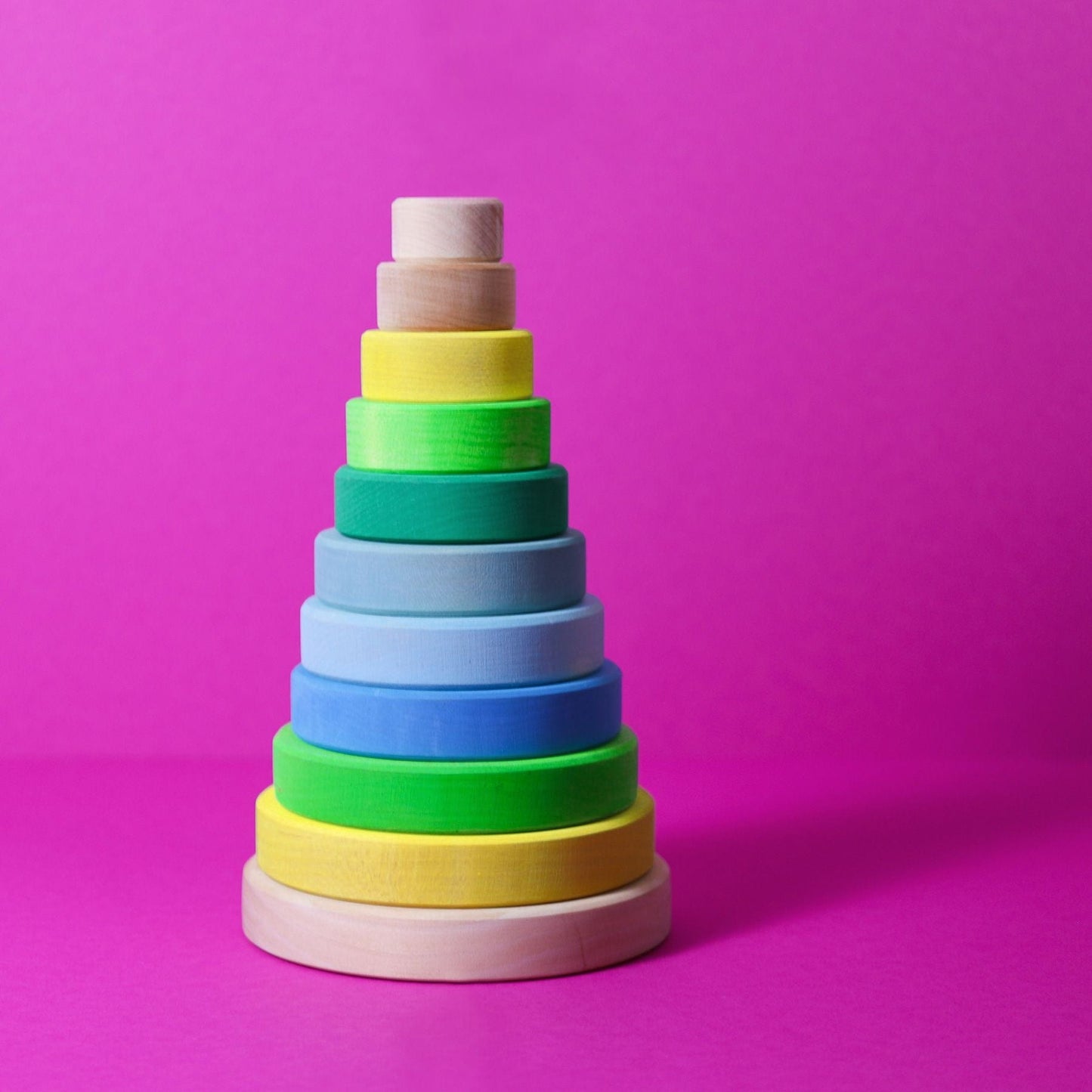 Grimm's Conical Tower Neon Green Wooden Play Set