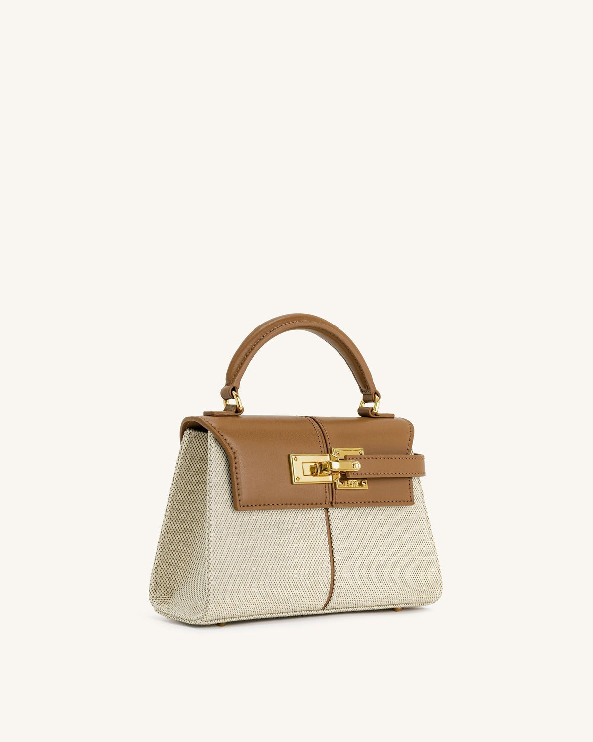 Optew Elise Top Handle Bag - Brown Canvas