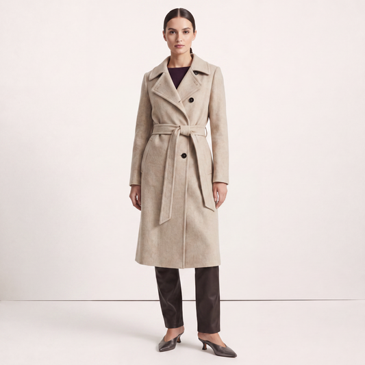 Marylebone Wool & Cashmere Blend Lined Double-Breasted Coat - Oatmeal