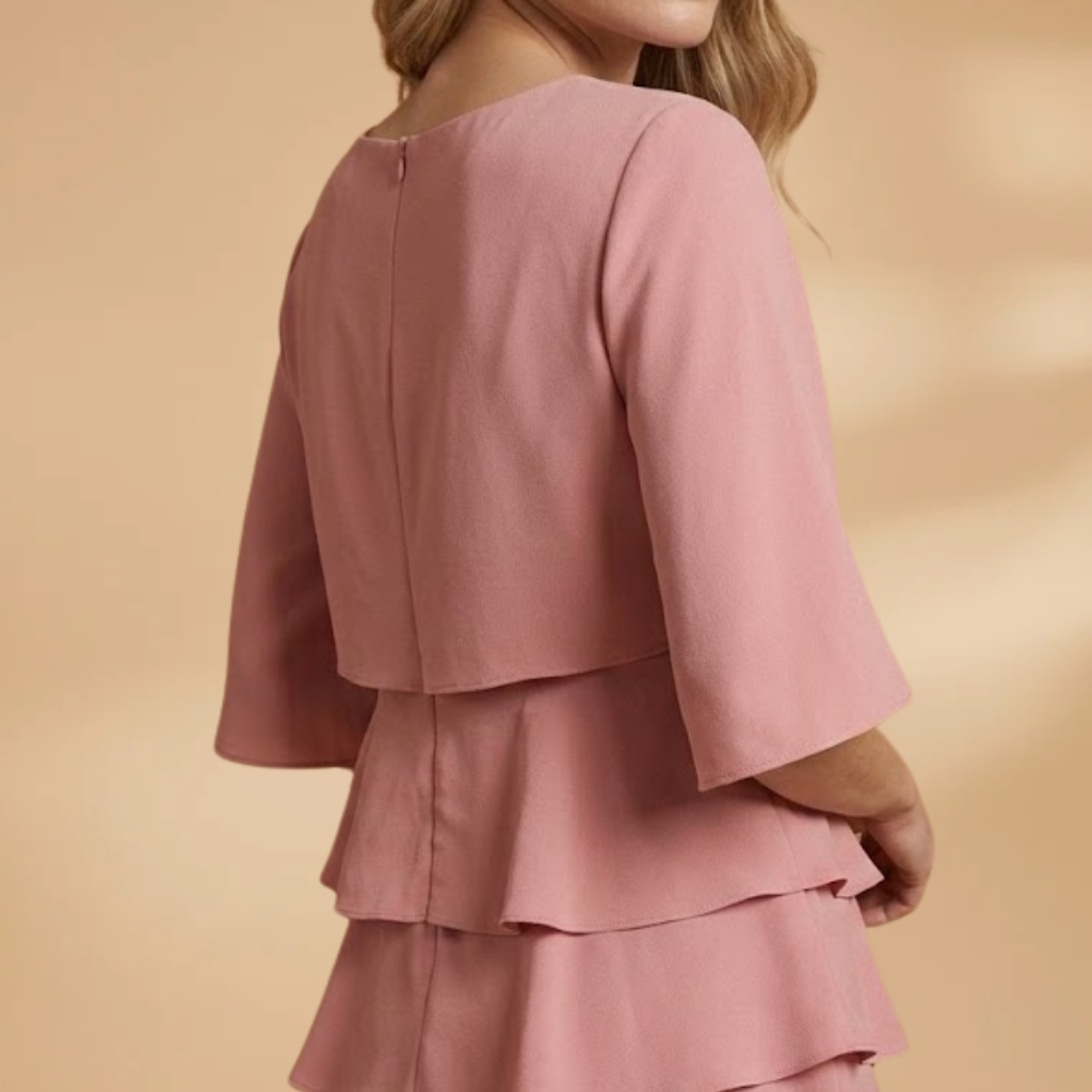 Midi Dress with A-Line Silhouette and Split Sleeves for Women