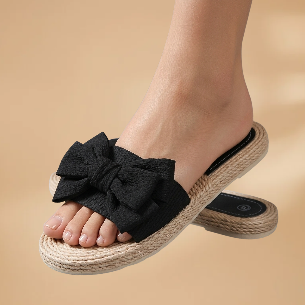 Sandals with Bow Detail and Open-Toe Design for Women