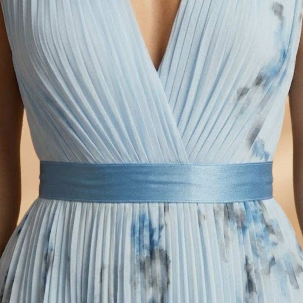 Dress with Wrap Design and V-Neckline for Women