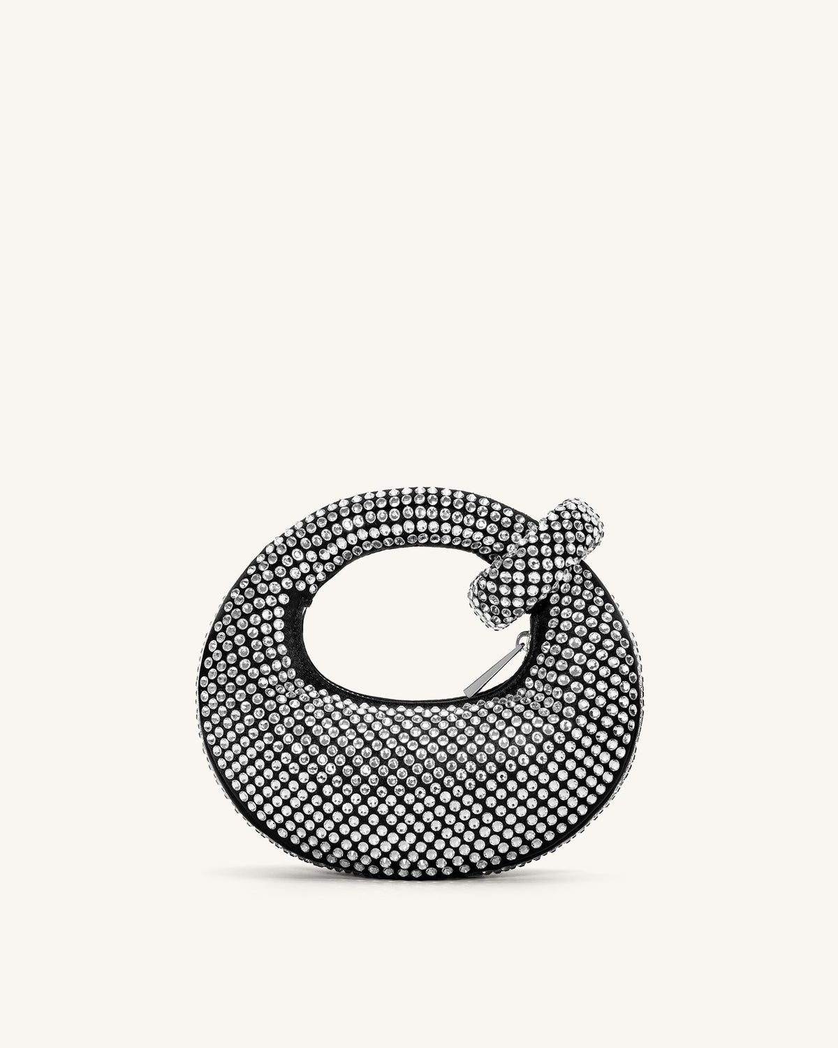Optew Abacus Mini Artificial Crystal Top Handle Bag - Black
