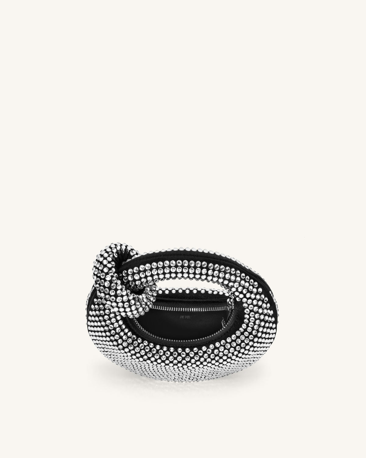 Optew Abacus Mini Artificial Crystal Top Handle Bag - Black