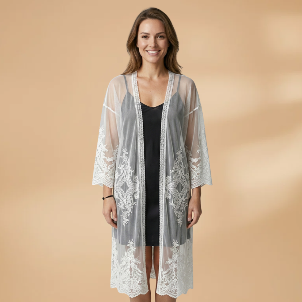 Top with Open Front and Short Sleeves for Women