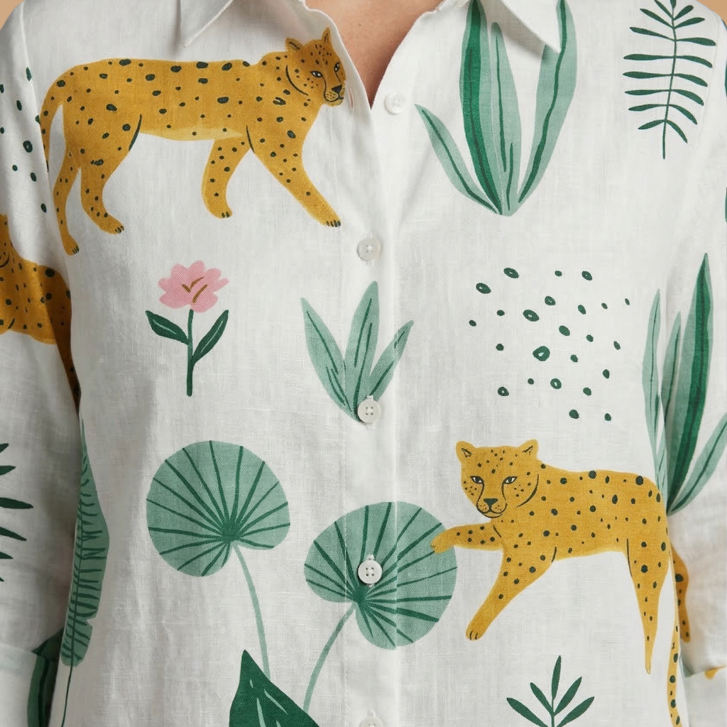 Shirt Dress V-Neckline and Long Sleeves for Women