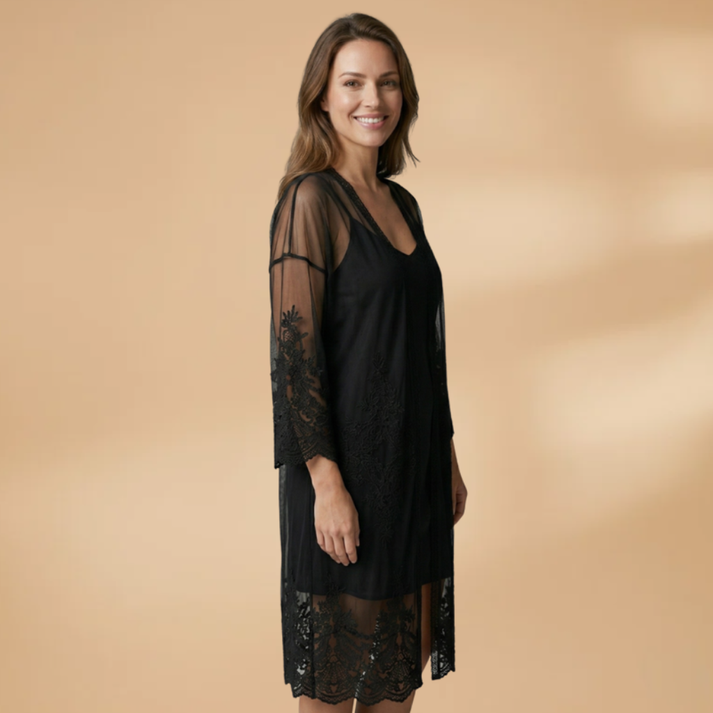 Top with Open Front and Short Sleeves for Women