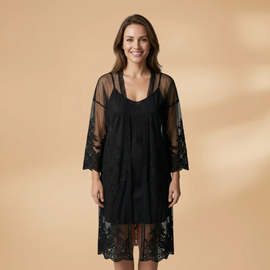 Top with Open Front and Short Sleeves for Women
