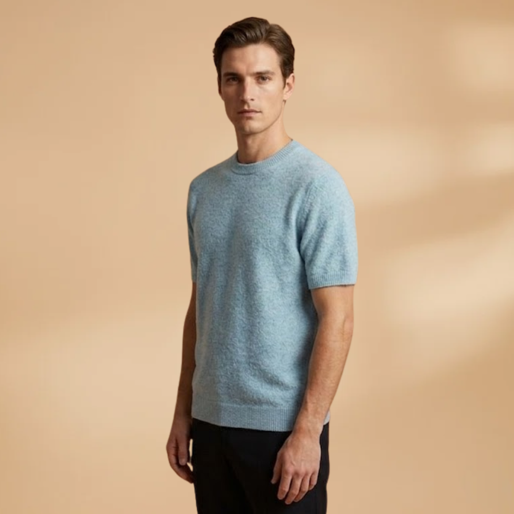 Cashmere T-Shirt Lightweight Design and Tailored Fit for Men