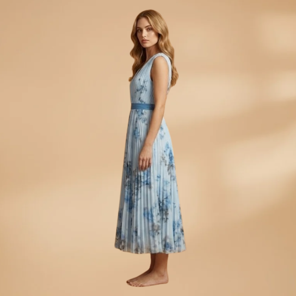 Dress with Wrap Design and V-Neckline for Women