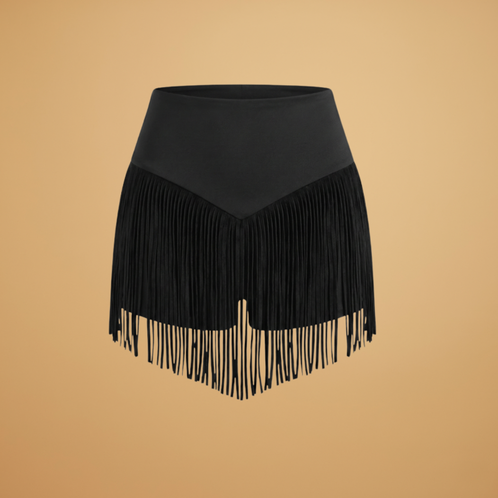 Swimwear Bottoms with High Waist and Fringed Surface for Women
