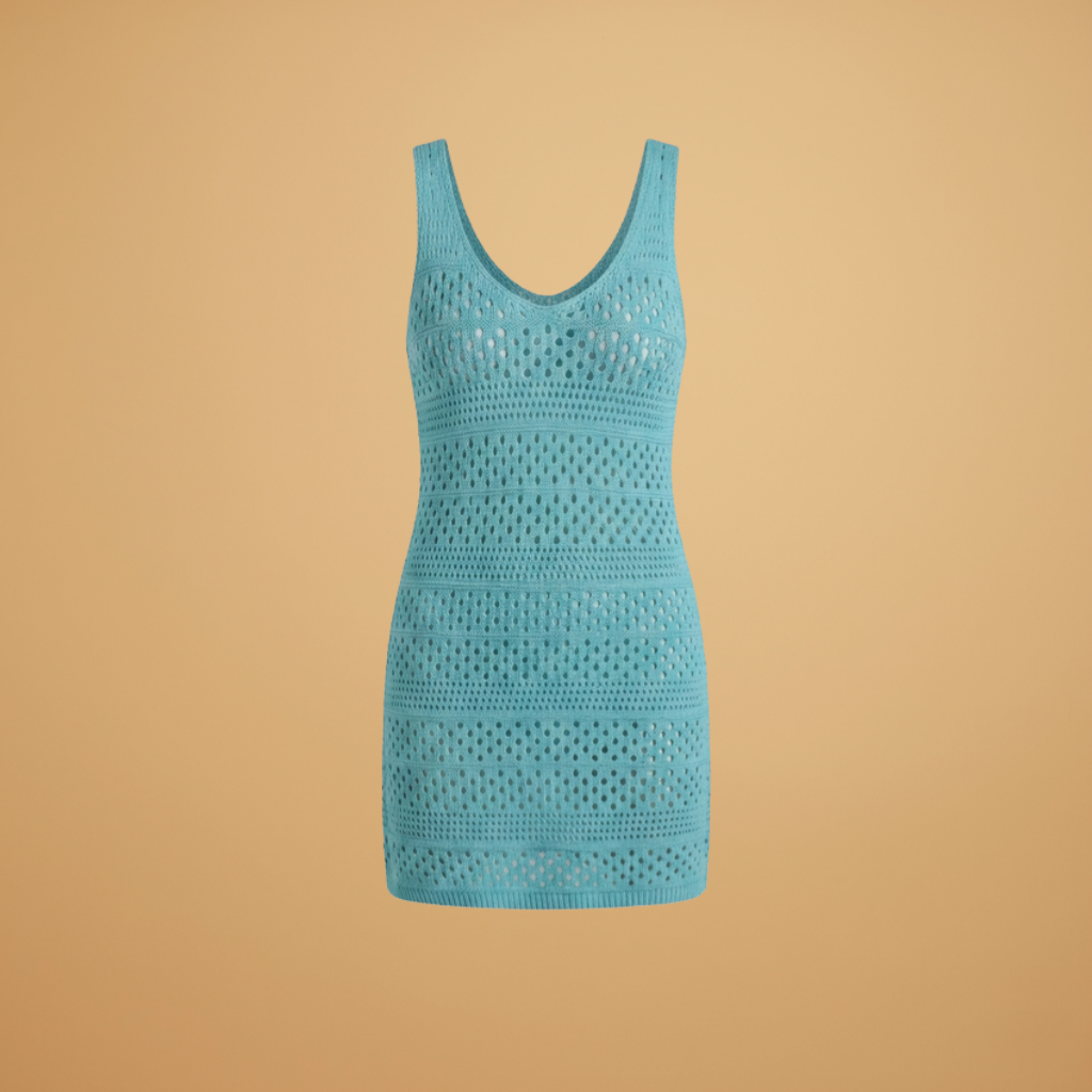 Dress V-Neckline and Mesh Surface for Women