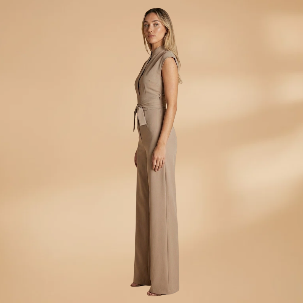 Jumpsuit Short Sleeves and Straight Legs for Women