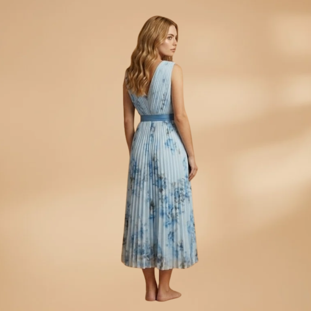 Dress with Wrap Design and V-Neckline for Women