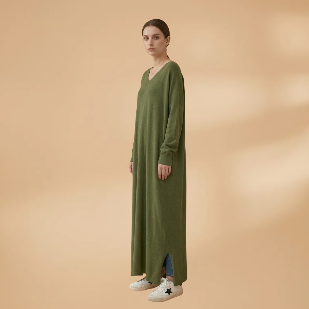 Dress Round Neckline and Short Sleeves for Women