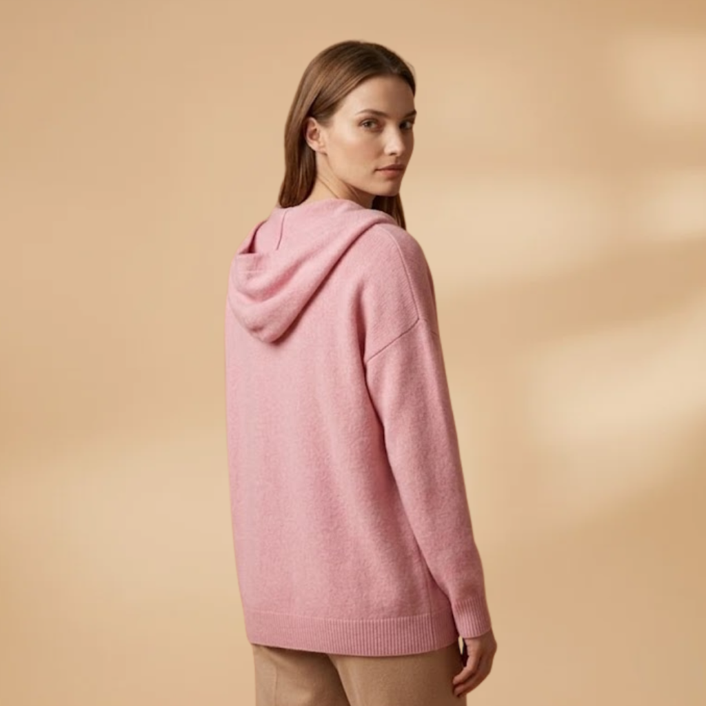 Cardigan with Hood and Button Closure for Women