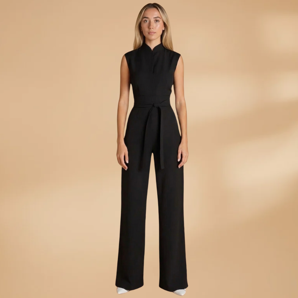 Jumpsuit Short Sleeves and Straight Legs for Women