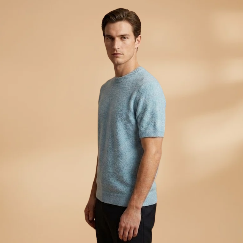 Cashmere T-Shirt Lightweight Design and Tailored Fit for Men