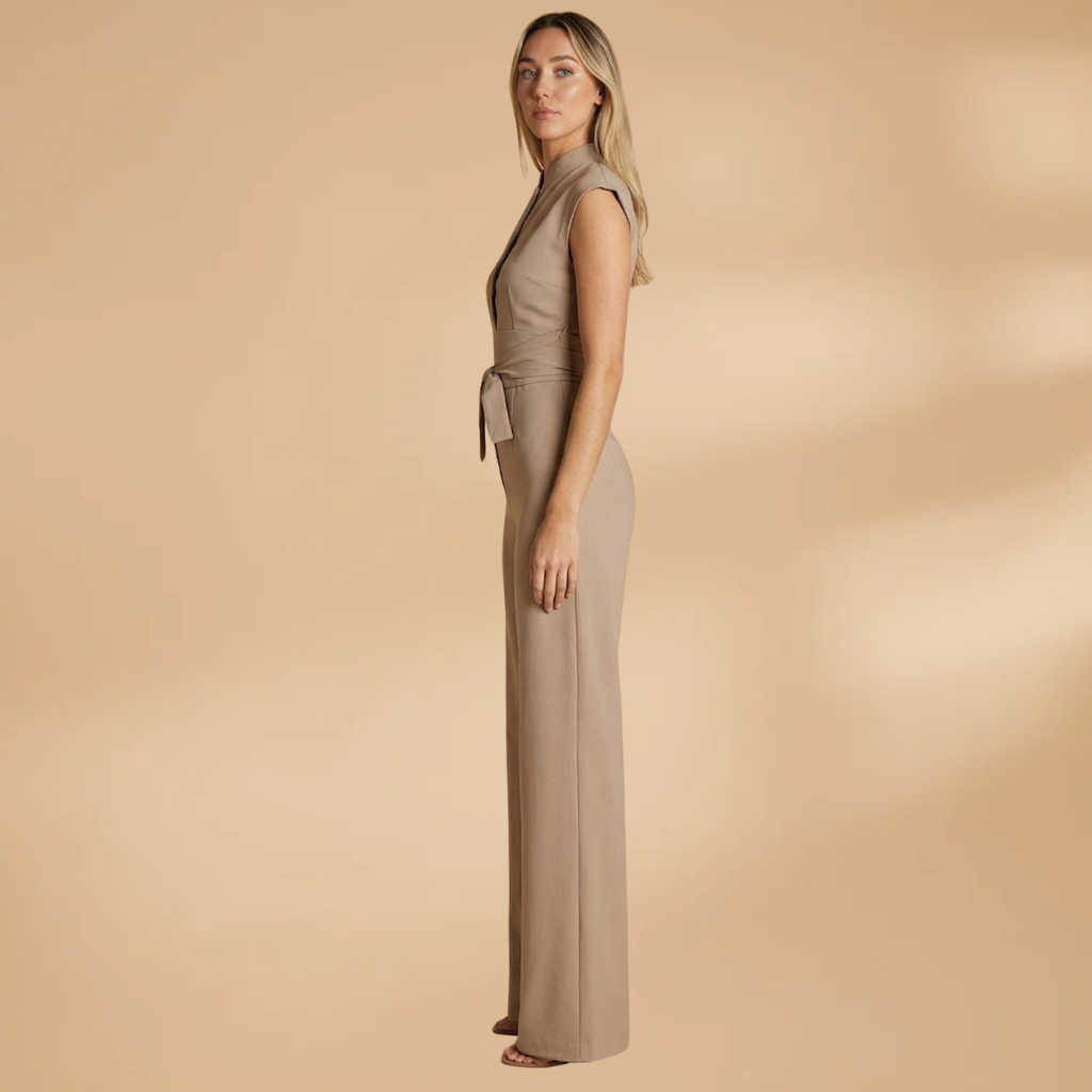 Jumpsuit Short Sleeves and Straight Legs for Women