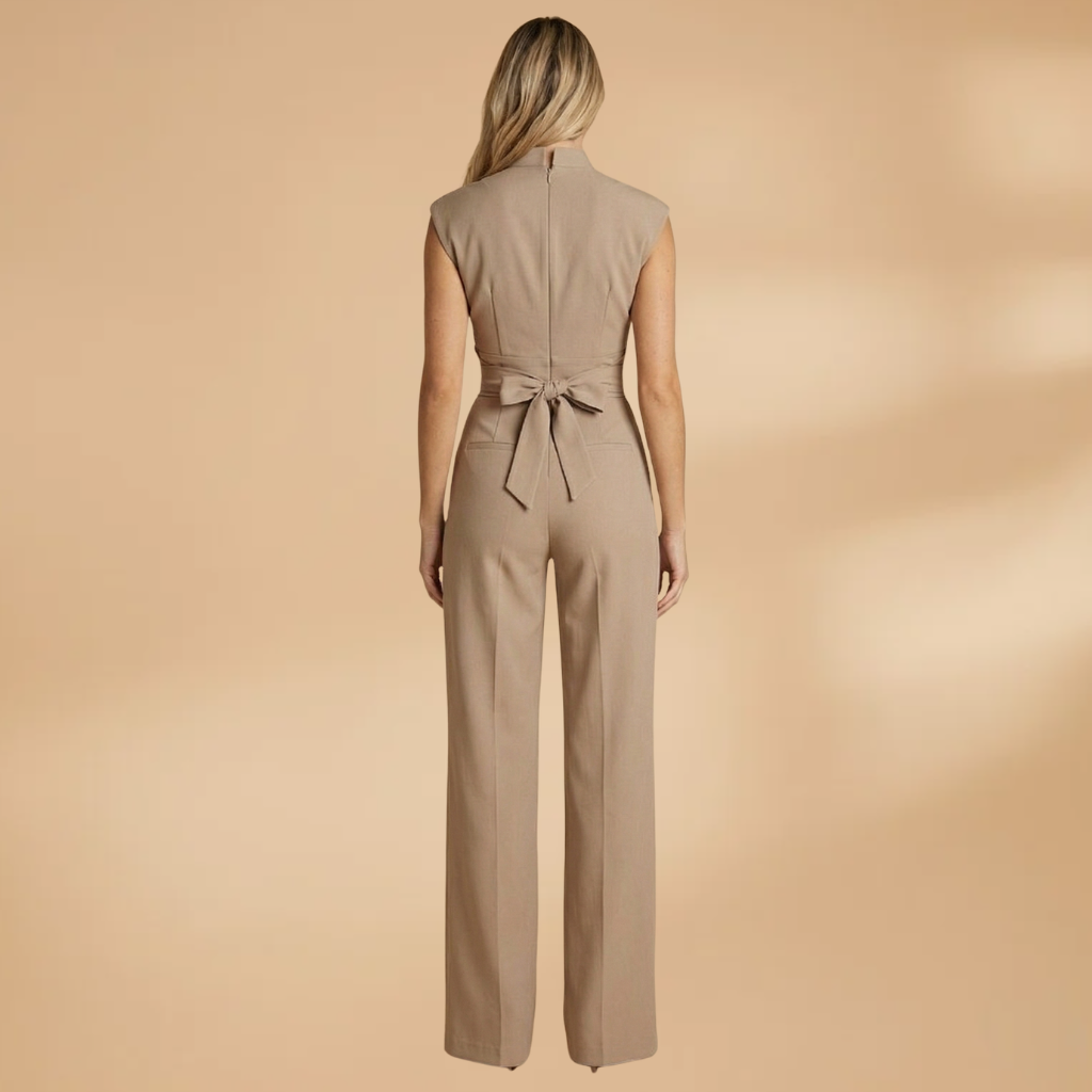 Jumpsuit Short Sleeves and Straight Legs for Women