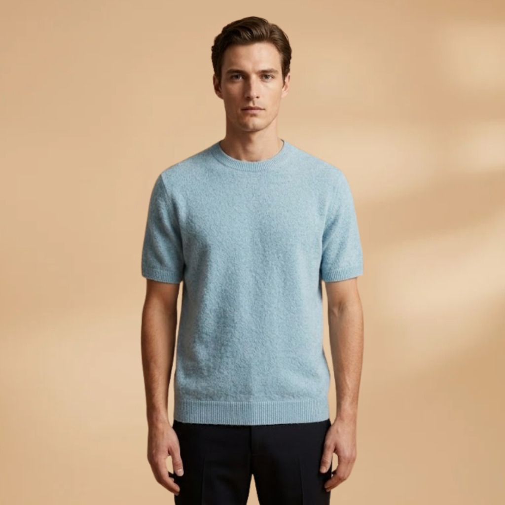 Cashmere T-Shirt Lightweight Design and Tailored Fit for Men