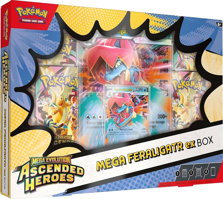 Pokémon TCG – Mega Evolution – Ascended Heroes Mega Feraligatr ex Box