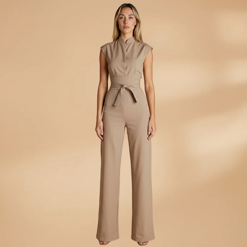 Jumpsuit Short Sleeves and Straight Legs for Women