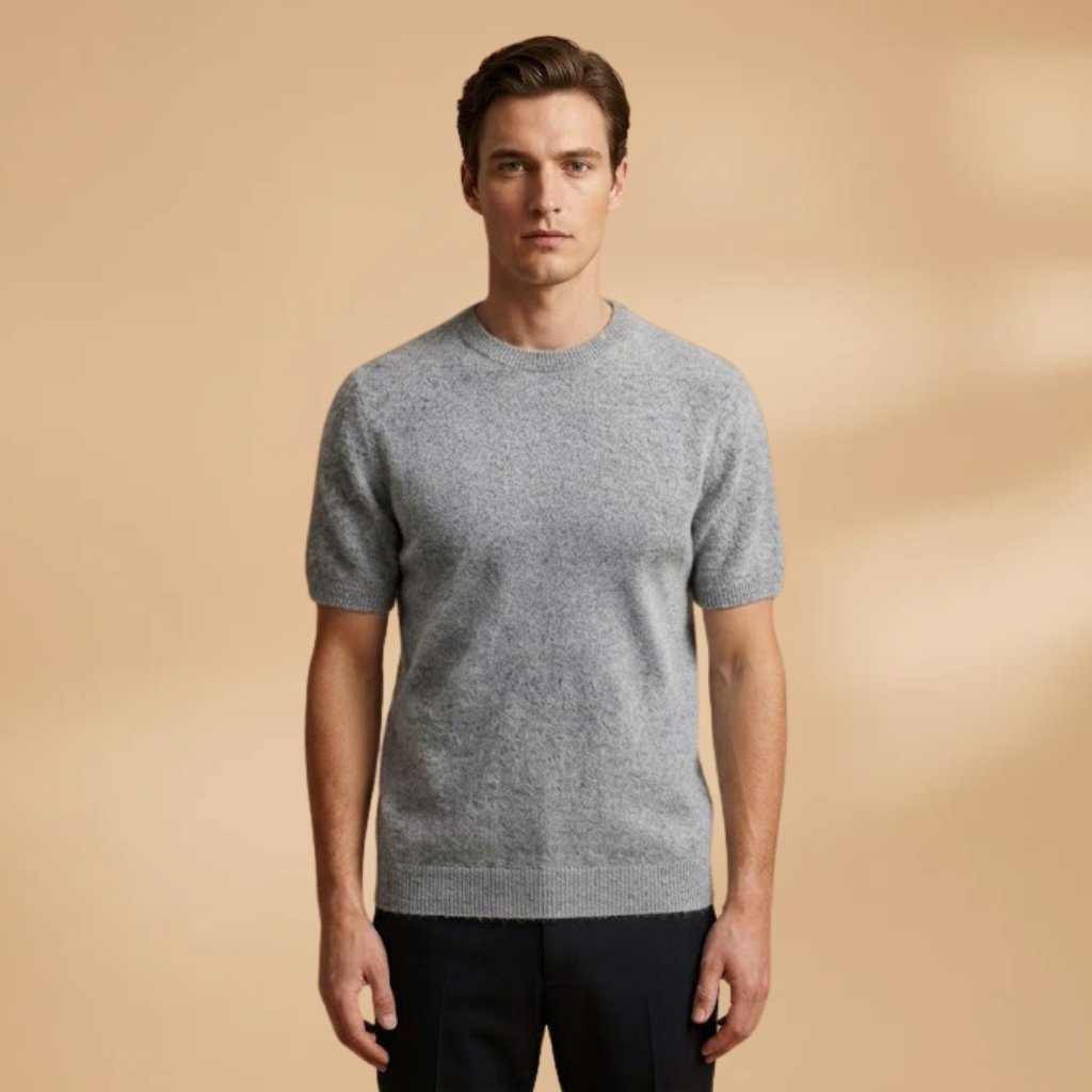 Cashmere T-Shirt Lightweight Design and Tailored Fit for Men