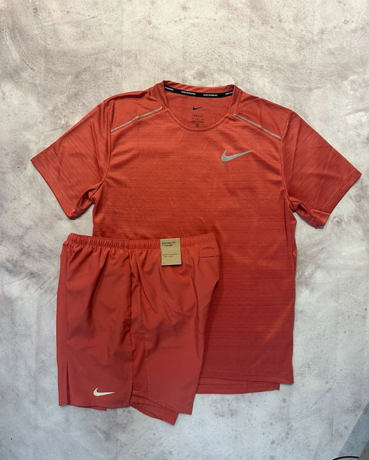 Nike Miler 1.0 Short Set - Adobe Red