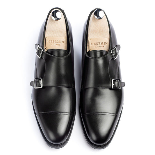 101341 - Black Calf Double Monk Strap Shoe - E