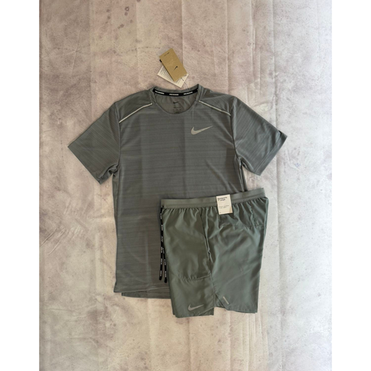 Nike Miler 1.0 Short Set - Stone Grey