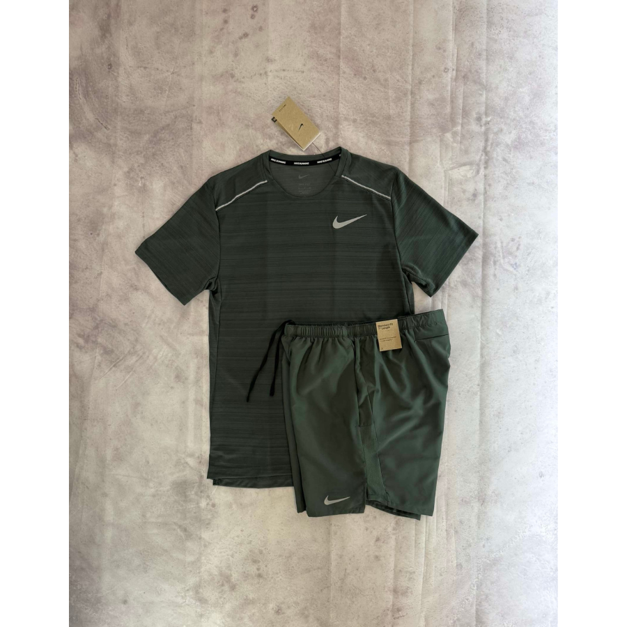 Nike Miler 1.0 Short Set - Vintage Green